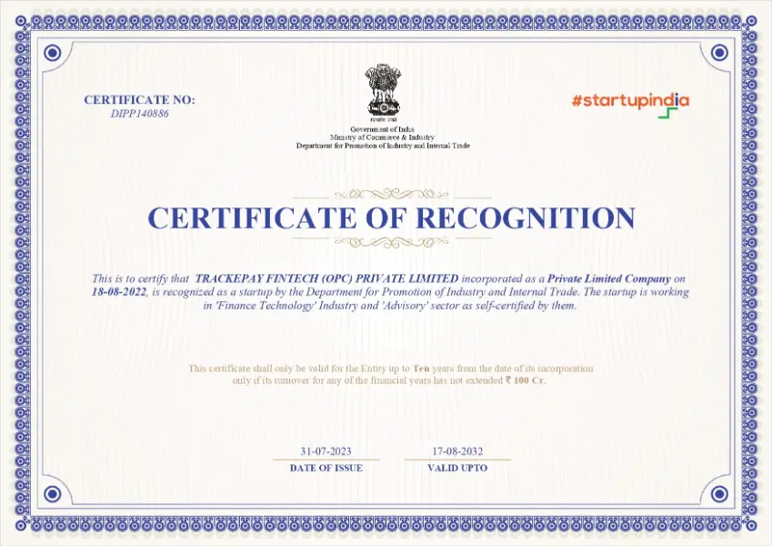 Startup India Recognition
