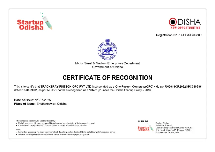 Startup Odisha Recognition